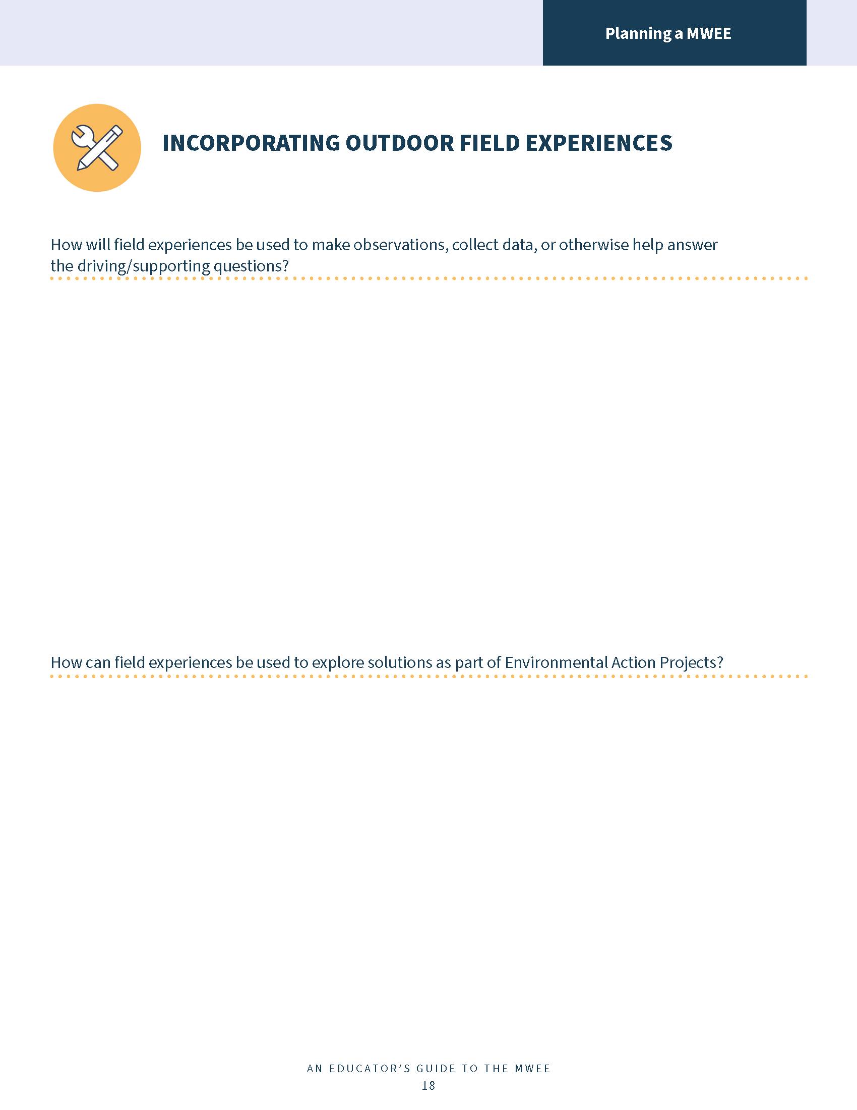 Incorporating Outdoor Field Experiences NOAA Toolkit page